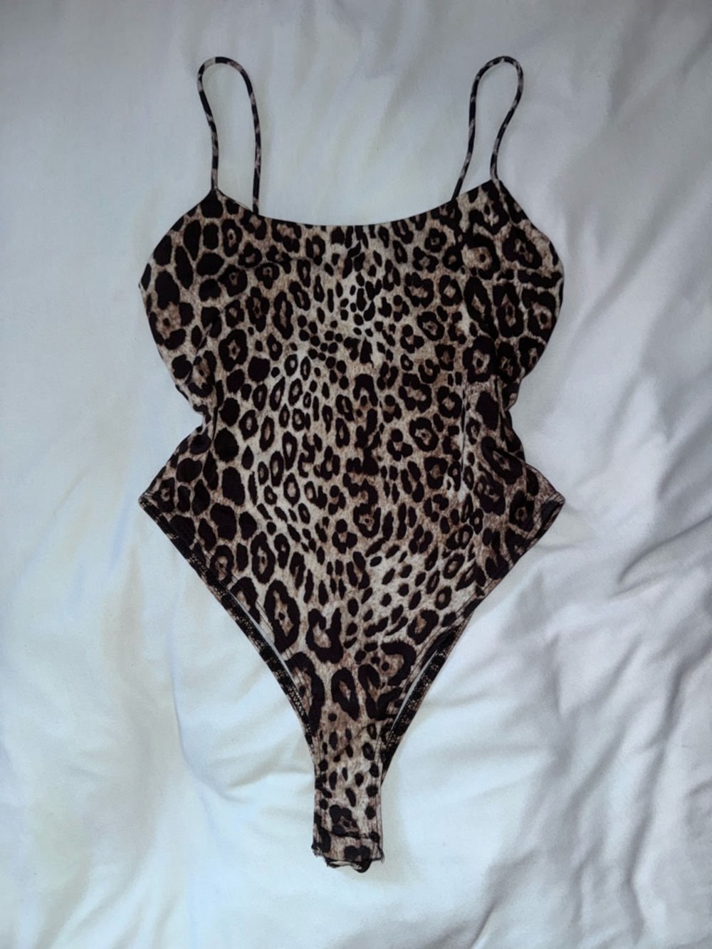 Zara Leopard Print One-Piece Bodysuit - Brown, Black